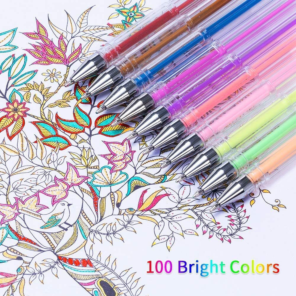 Reaeon Gel Pens: 200-Pack with Case for Adult Coloring Book Magic